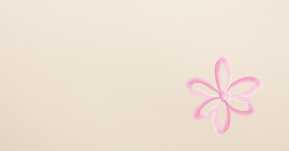 和紙色の背景色に一輪の花の絵がデザインされた画像