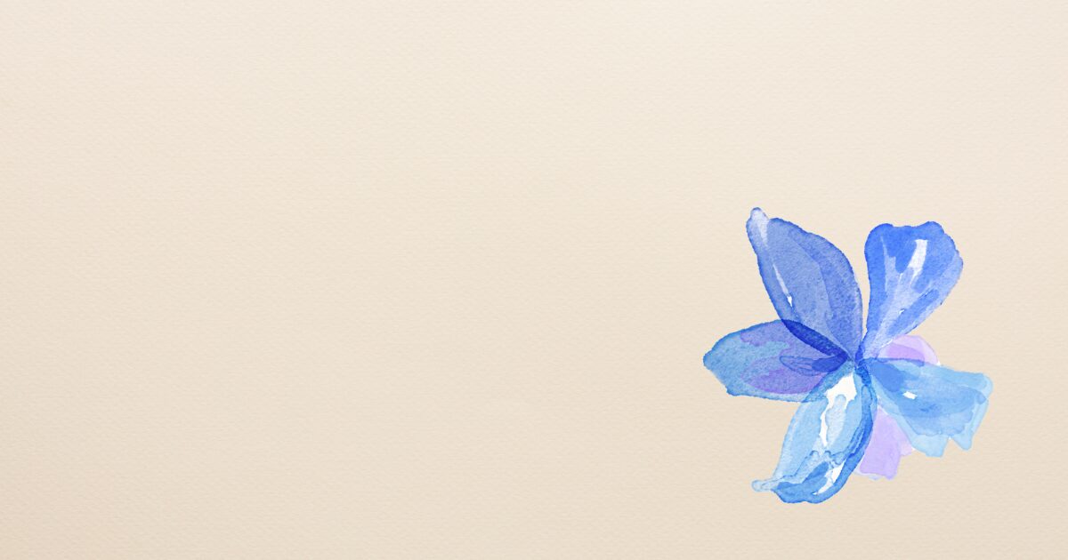 和紙色の背景色に一輪の花の絵がデザインされた画像