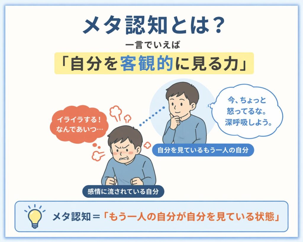 メタ認知とは何か 自分を客観的に見る力 感情に振り回されない仕組み 図解