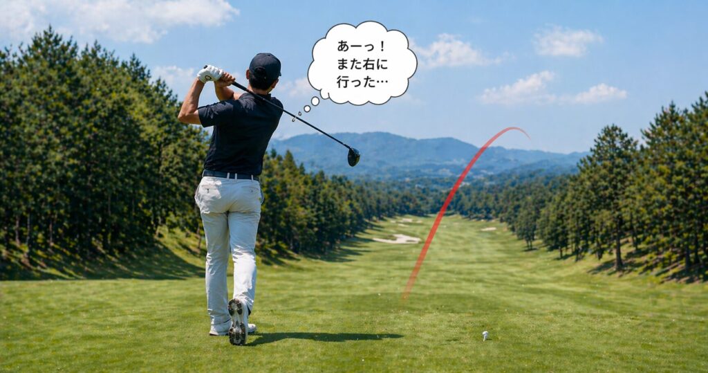 「また右に行った…」と悩むゴルファー｜練習では打てるのに本番で崩れる瞬間