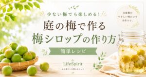 庭の梅で作る梅シロップの作り方を紹介するアイキャッチ画像